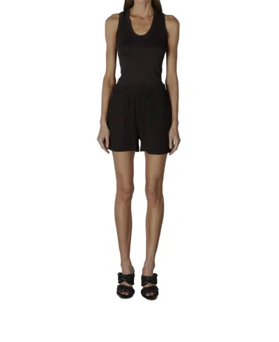 Enza Costa Supima Cotton Bold U Racer Tank In Black