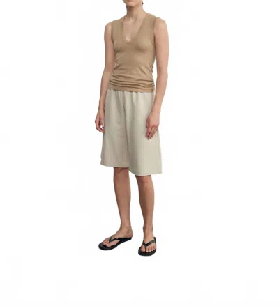 Enza Costa Supima Cotton Essential Sleeveless U In Fatigue In Brown