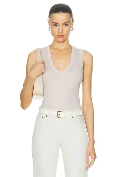 Enza Costa Supima Cotton Essential Sleeveless U Top In Raffia