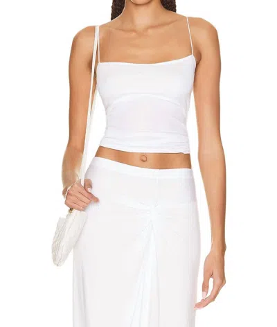 Enza Costa Supima Cotton Essential Strappy Tank In White