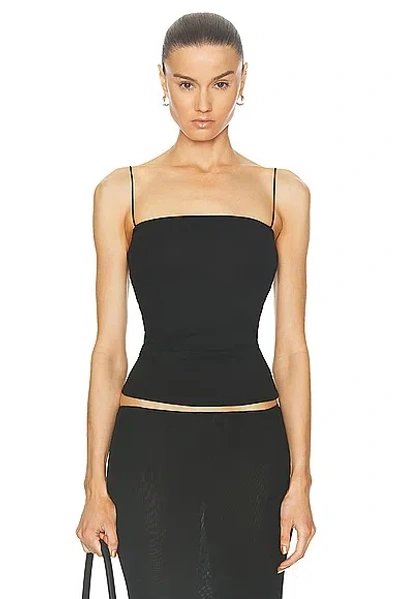 Enza Costa Supima Cotton Essential Strappy Tank Top In Black