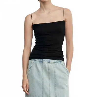 Enza Costa Supima Cotton Essential Strappy Tank Top In Black