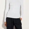 ENZA COSTA SUPIMA COTTON LONG SLEEVE CREW TOP IN WHITE