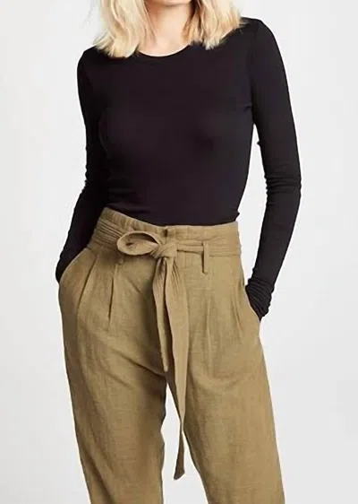 Enza Costa Supima Cotton L/s Crew In Black