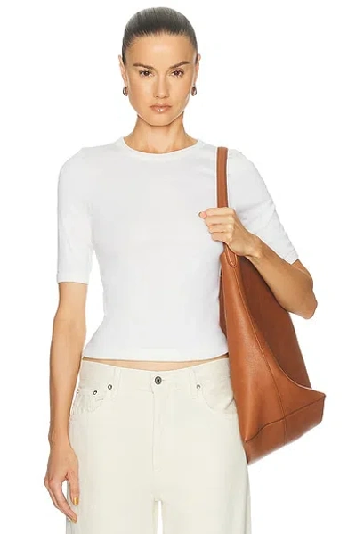 Enza Costa Supima Cotton New Classic Half Sleeve Tee In White