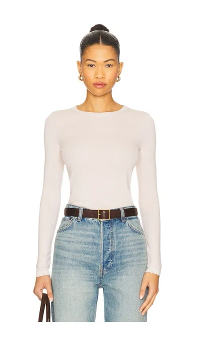 Enza Costa Supima Cotton New Classic Long Sleeve Tee In White