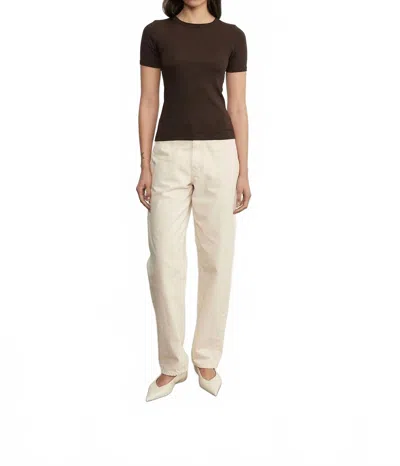 Enza Costa Supima Cotton New Classic Short Sleeve Tee In Coffee Bean In Multi