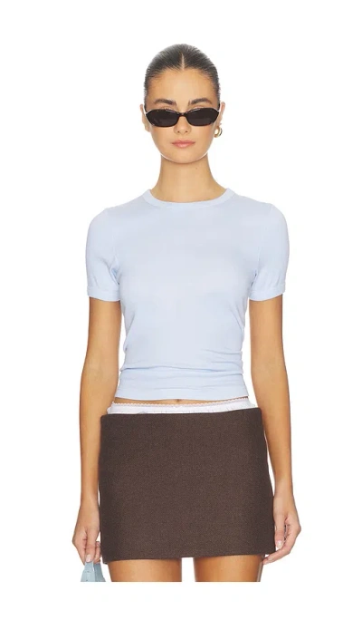 Enza Costa Supima Cotton New Classic Short Sleeve Tee In Blue