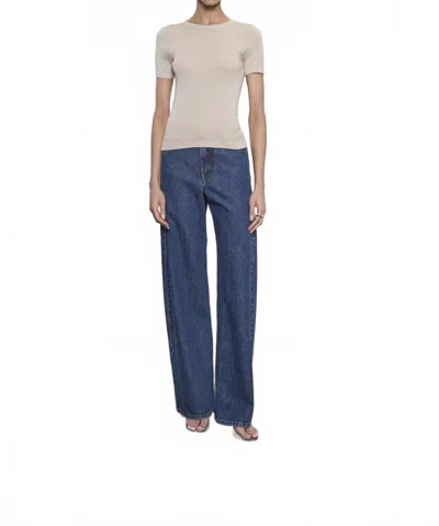 Enza Costa Supima Cotton New Classic Short Sleeves Tee In Stone In Neutral