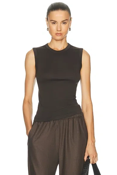 Enza Costa Supima Cotton New Classic Sleeveless Tee In Gray