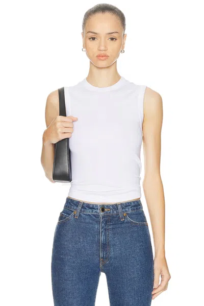Enza Costa Supima Cotton New Classic Sleeveless Top In White