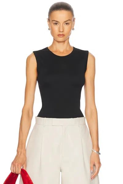 Enza Costa Supima Cotton Sleeveless Tank Top In Black