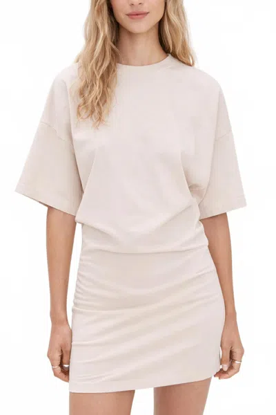 Enza Costa Supima Curve Mini Dress In Parchment In Multi