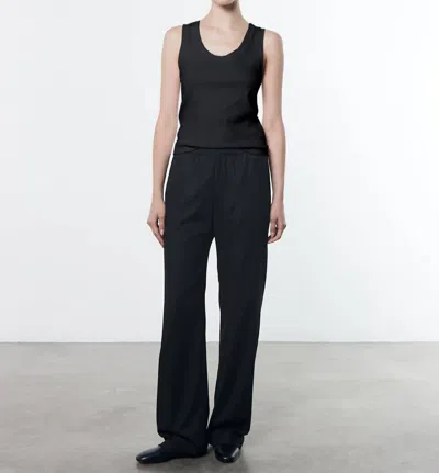 Enza Costa Supima Knit U Tank In Black