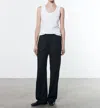 Enza Costa Supima Knit U Tank In White In White