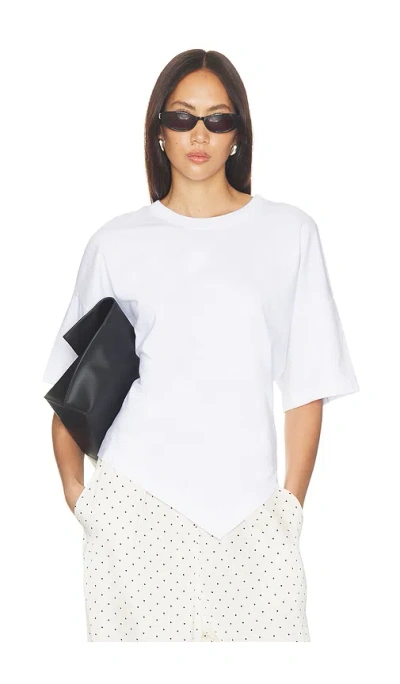 Enza Costa Supima Structured Jersey Assymetrical Tee In White