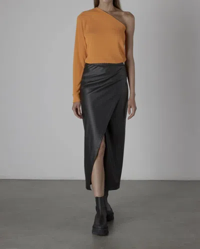 ENZA COSTA SWEATER KNIT 1-SLEEVE TOP IN CITRUS