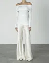 Enza Costa Sweater Knit Off Shoulder Top In Winter White In White