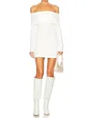 Enza Costa Sweater Knit Off-shoulder Tunic/mini In Winter White