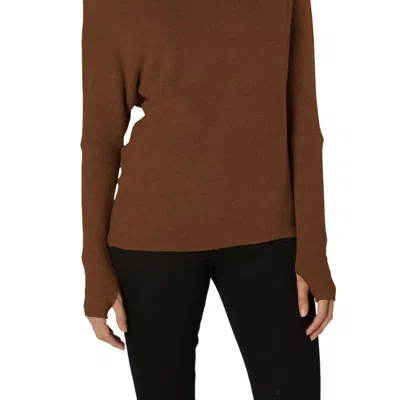 Enza Costa Sweater Knit Slouch Top In Brown