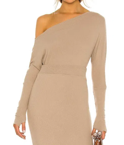 Enza Costa Sweater Knit Slouch Top In Taupe In Grey