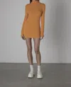 Enza Costa Sweater Knit Turtleneck Tunic/mini In Citrus In Multi