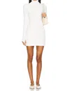 ENZA COSTA SWEATER KNIT TURTLENECK TUNIC/MINI IN WINTER WHITE