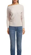 ENZA COSTA SWEATER RIB SLOUCH TOP IN ROSE TAN