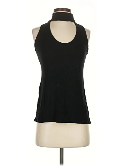 Pre-owned Enza Costa Tank Top Black Halter Neckline Tops