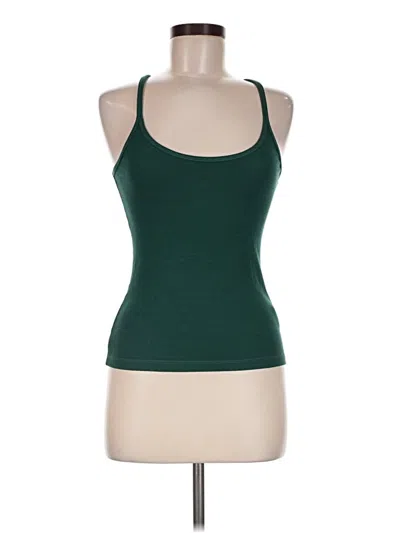 Pre-owned Enza Costa Tank Top Green Halter Neckline Tops