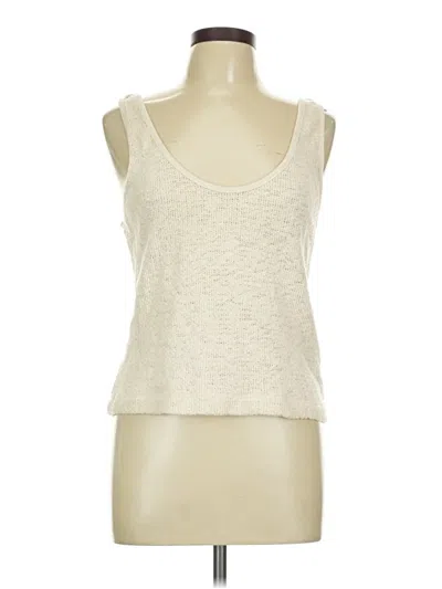 Pre-owned Enza Costa Tank Top Ivory Strapless Neckline Tops In White