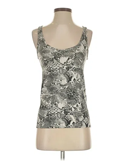 Pre-owned Enza Costa Tank Top Silver Strapless Neckline Tops