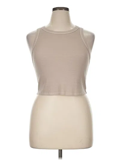 Pre-owned Enza Costa Tank Top Tan Halter Neckline Tops