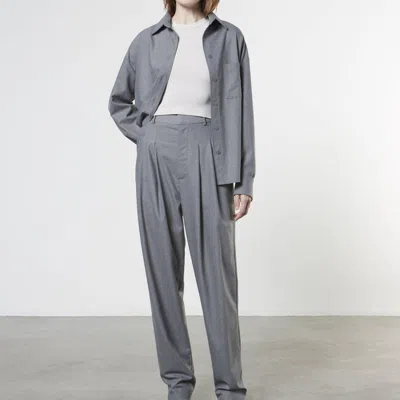 Enza Costa Tapered High-waist Trouser In Light Grey In Gray