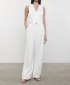 Enza Costa Twill Vest In Off White In Beige