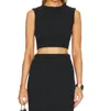 Enza Costa Textured Jacquard Cropped Tank Top In Black