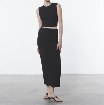 Enza Costa Textured Jacquard Cropped Tank Top In Black