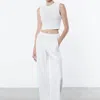 ENZA COSTA TEXTURED JACQUARD CROPPED TANK TOP IN OFF WHITE