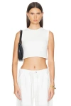 ENZA COSTA TEXTURED JACQUARD CROPPED TANK TOP