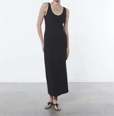 Enza Costa Textured Jacquard Tank Dress In Black