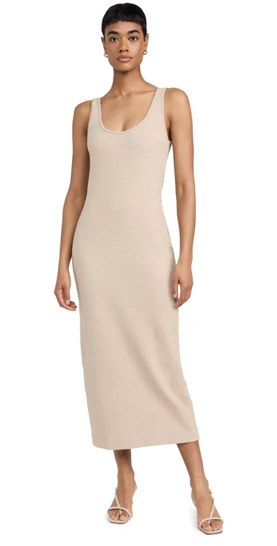 Enza Costa Textured Jacquard Tank Dress Raffia In Grey