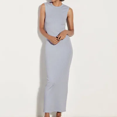 Enza Costa Textured Knit Sleeveless Maxi In Light Blue In Gray
