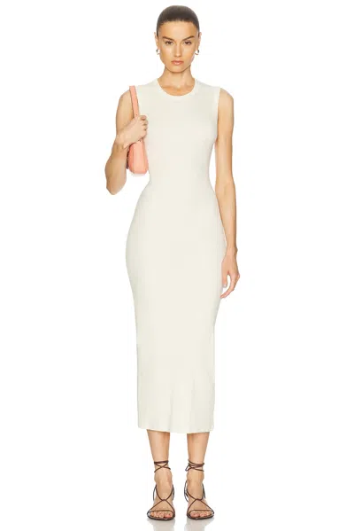 Enza Costa Textured Rib Sleeveless Maxi Dress In Vanilla