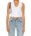 Enza Costa Supima Cotton Essential Sleeveless Tank In White In White