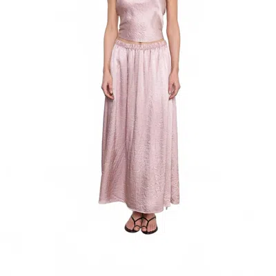 Enza Costa Textured Satin Celeste Maxi Skirt In Rose Blush In Pink