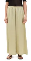 Enza Costa Textured Satin Palazzo Pants Celadon