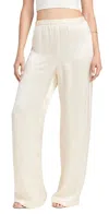 Enza Costa Textured Satin Pants Antique Cream In Antique Cream