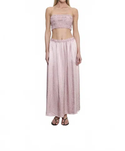 Enza Costa Textured Satin Smocked Top In Rose Blush In Purple