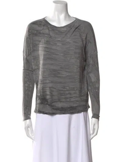 Pre-owned Enza Costa Tie-dye Print Crew Neck T-shirt In Gray