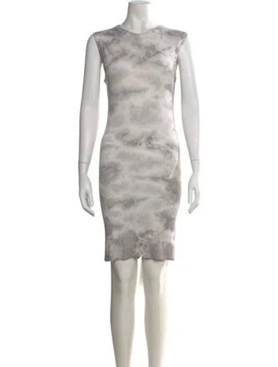 Pre-owned Enza Costa Tie-dye Print Knee-length Dress In Neutral